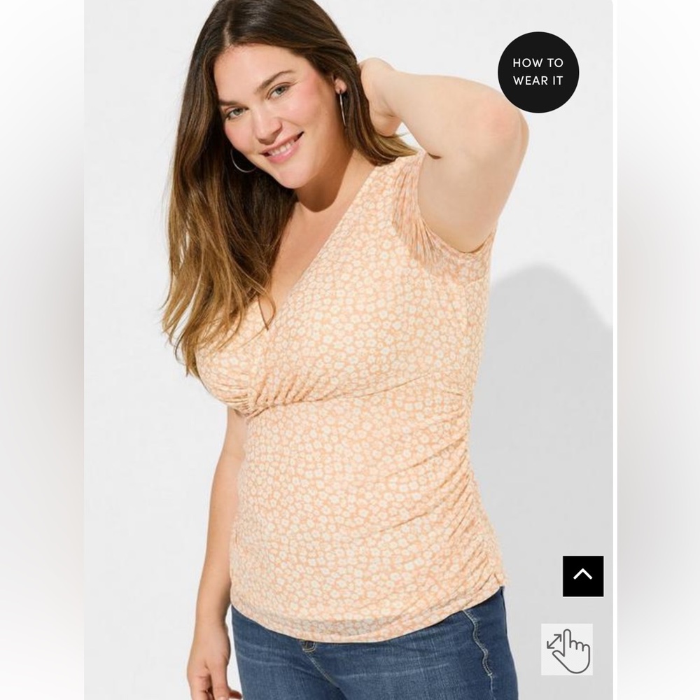 Torrid Stretch Mesh Surplice Neckline Shirred Top. Brand new!